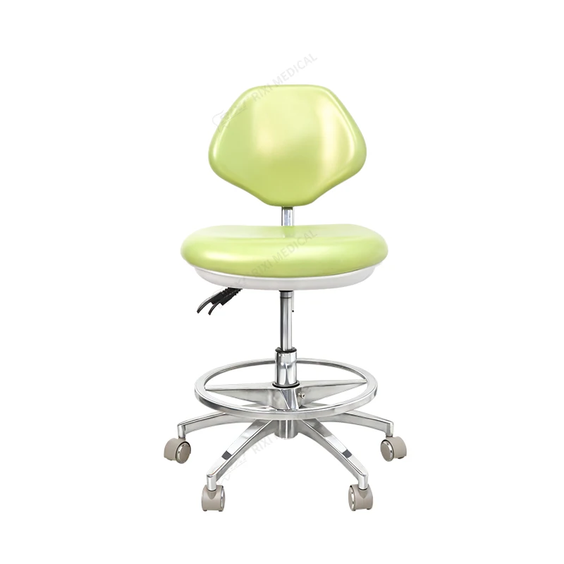 High Quality Leather Adjustable PU Saddle Stool With Comfortable Back Support