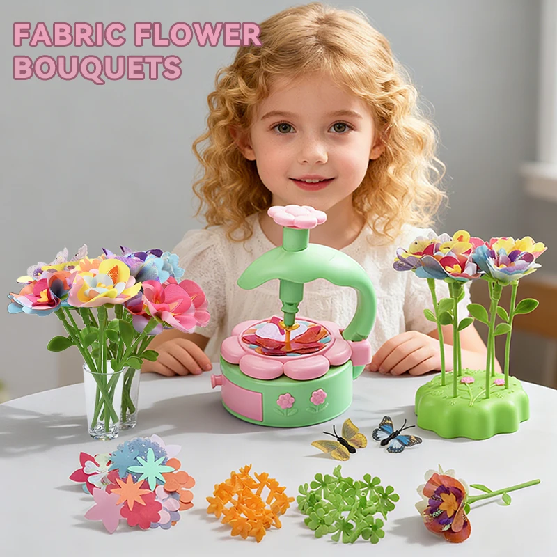 Handmade DIY Simulation Bouquet Set Embossing Machine Toys DIY Flower Craft Kit Parent Child Interactive Puzzle Toys Girls Gifts