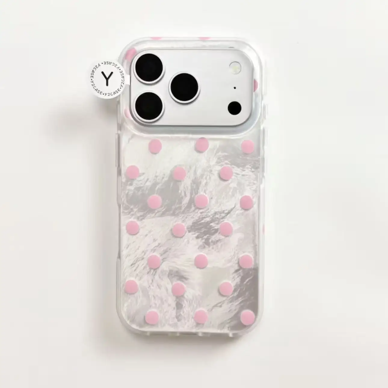 Korean Ins Black White Blue Polka Dot Shining Phone Case For iPhone Ultra 18 17 Air 16 15 14 13 12 11 Pro 16Plus Mini Y2K Cover - view 4