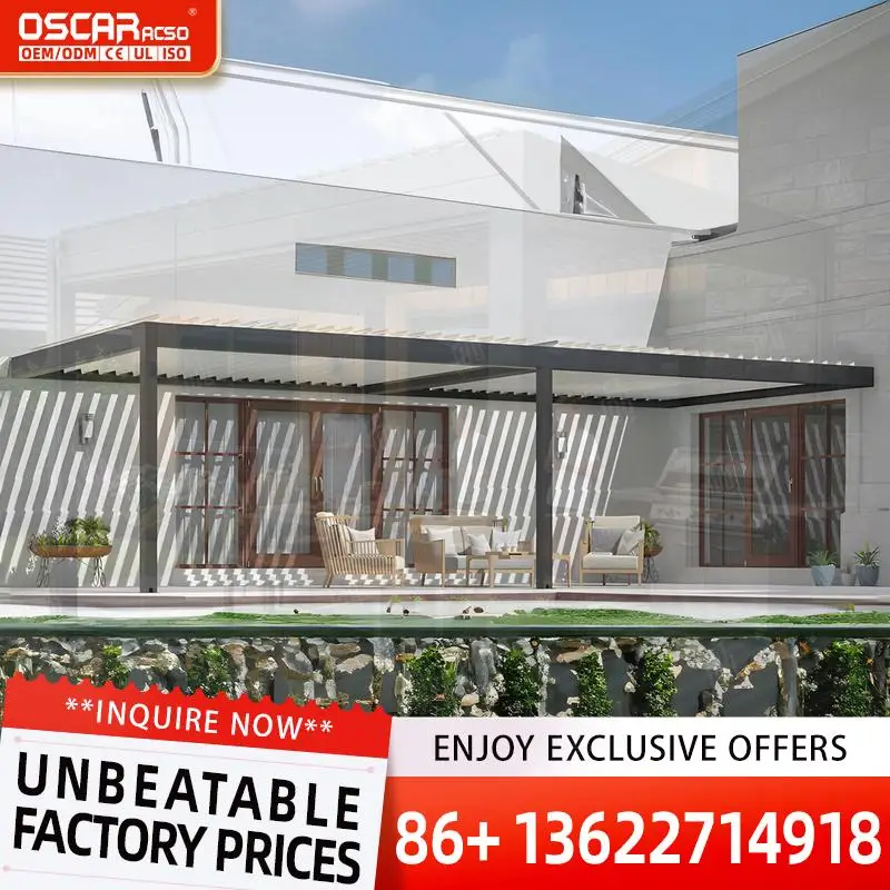 Modern Luxury Aluminum Outdoor Garden Pergola with Modular Design Adjustable Features Storage Customizable for USA UK Outdoor Le