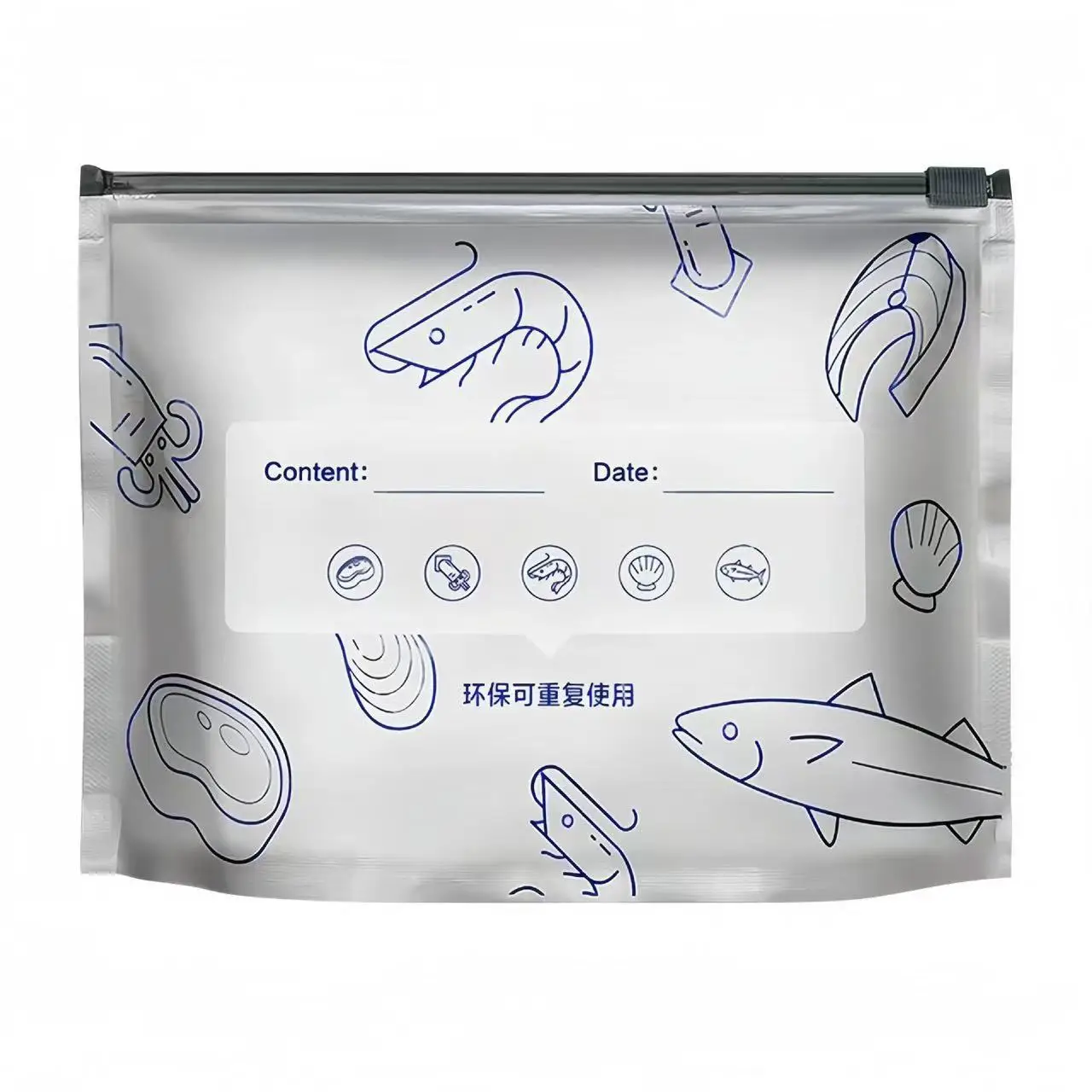 ​Reusable Aluminum Foil Freezer Bags Leakproof Stand Up Ziplock for Seafood Meat Vegetables Long Term Fresh Storage Small Tools​ - view 6