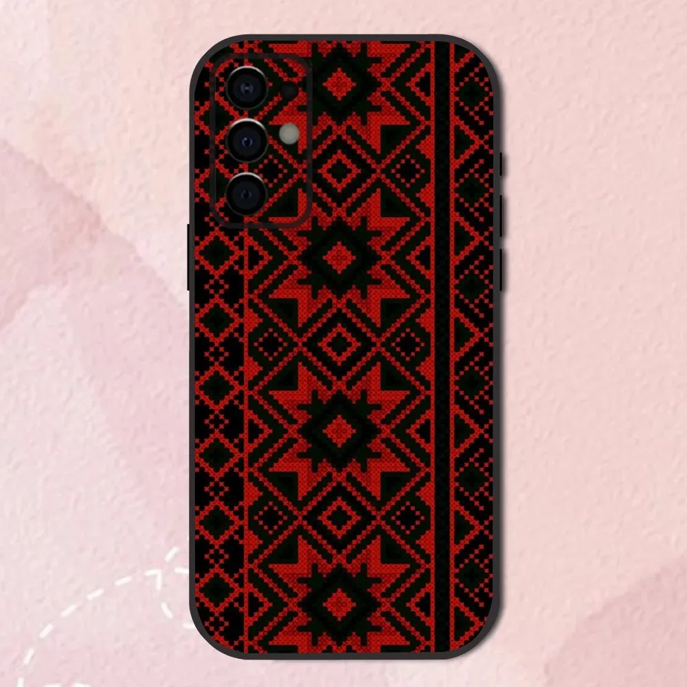 G-Ukraine Ornament pattern Phone Case For Samsung S24,S21,S22,S23,S30,Ultra,S20,Plus,Fe,Lite,Note,10,9,5G Black Soft Shell