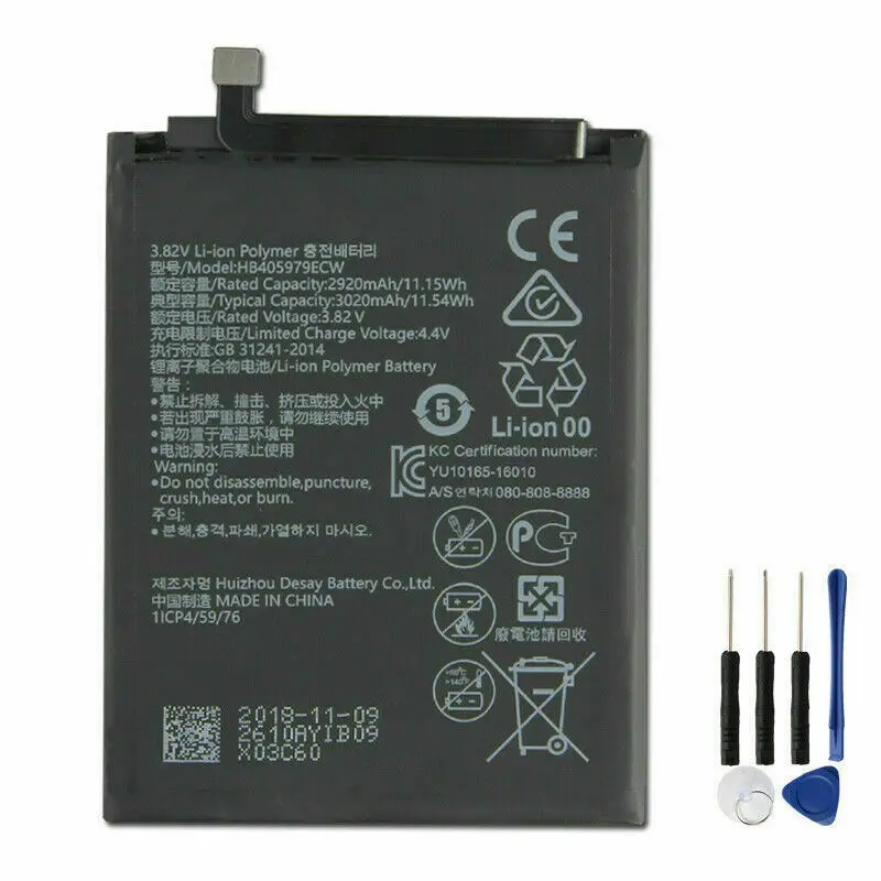 

Сменный аккумулятор HB405979ECW для Huawei NOVA Enjoy 6S DIG-AL00 3020 мАч