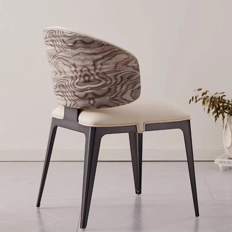 

Italian light luxury wavy dining chair, family dining chair