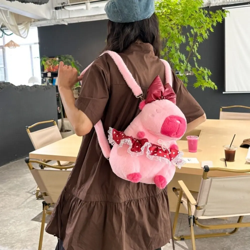 

Kawaii PP Cotton Capybara Backpack Collection Shoulder Bag Plushie Doll Fur Bag Soft Ins Stuffed Capybara Knapsack Girl Boy