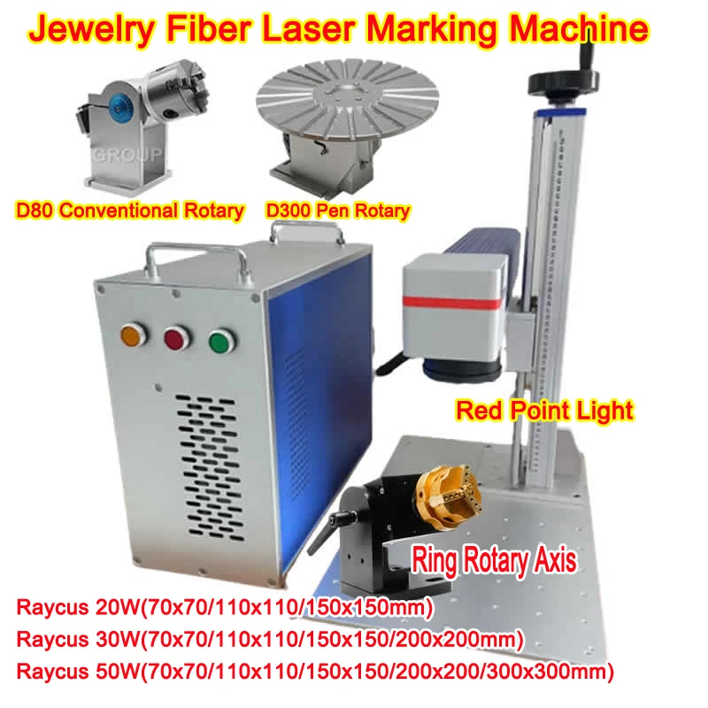 Auto Focus Split Raycus 50W 30W 20W Fiber Laser Marking Machine Stainless Steel Jewelry Engraver for Gold Silver Metal Cutting