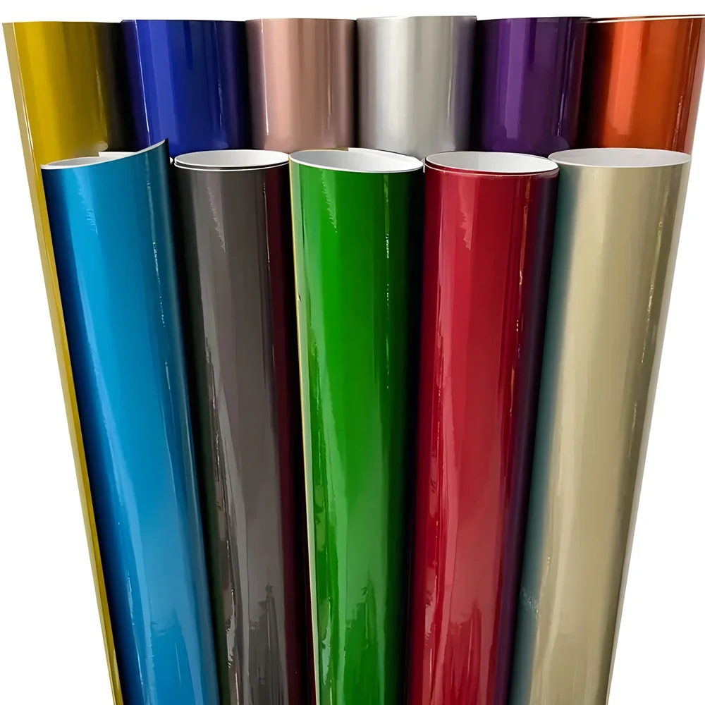 

It50CMx300CM Multi Color Ultra Glossy Metallic Vinyl Car Stickers Vehicle Wraps Candy Film Foil Air Bubble Free