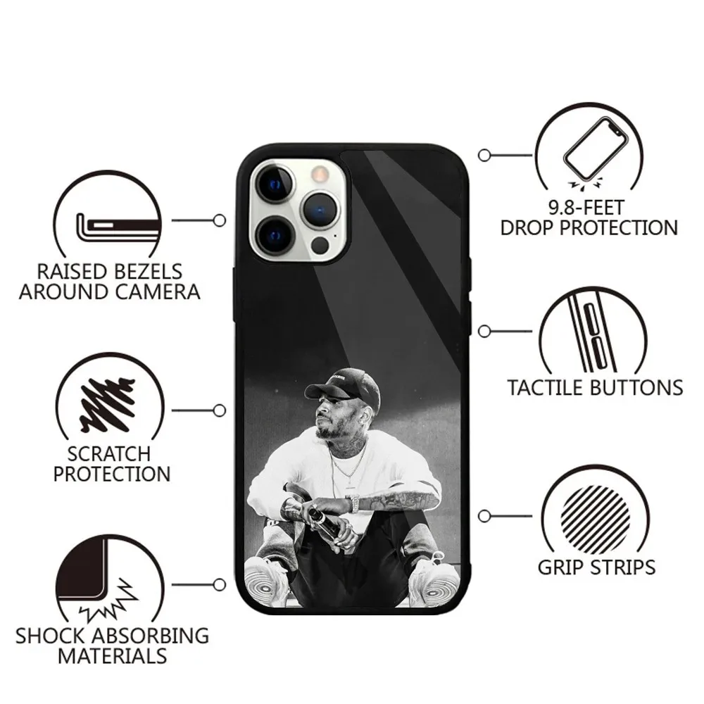 C-Chris B-Brown American Rapper Phone Case For iPhone 15,14,13,12,11,Plus,Pro,Max Mini Magsafe Magnetic Wireless Charging