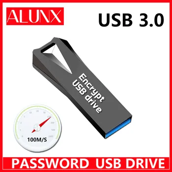 ALUNX Şifre Korumalı Taşınabilir USB Flash Sürücü 8 GB/16 GB/32 GB/64 GB Şifreleme USB sürücüsü Veri Güvenlik Pendrive 128G usb stick