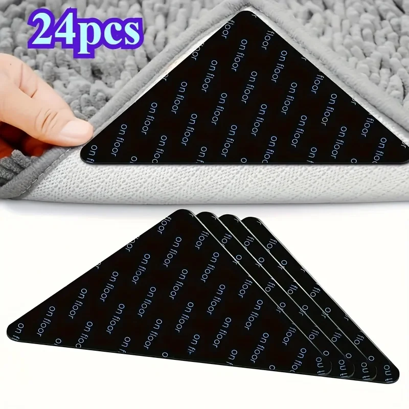 24/32PCS Neat Cut Water-resistant Step Resistant PU Rug Gripper Universal Non-slip Accessory For Rental House Home Soft Mats