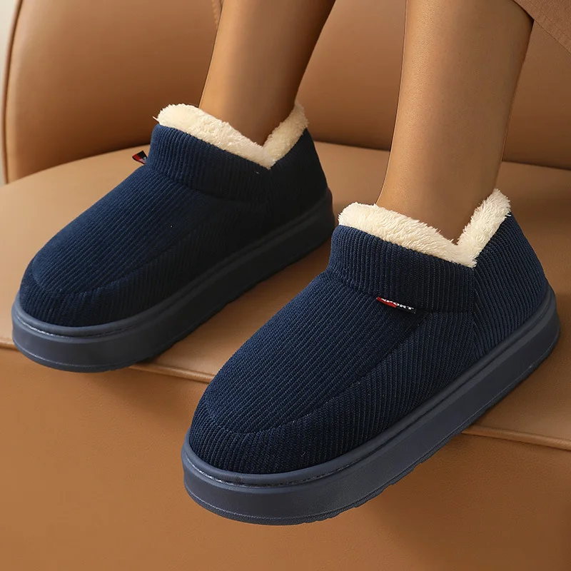 Unisex Winter-Plüsch-Schneestiefel mit Warmer Dicker Sohle für Innen- und Außenbereich Rutschfeste Hausschuhe – Detail 19