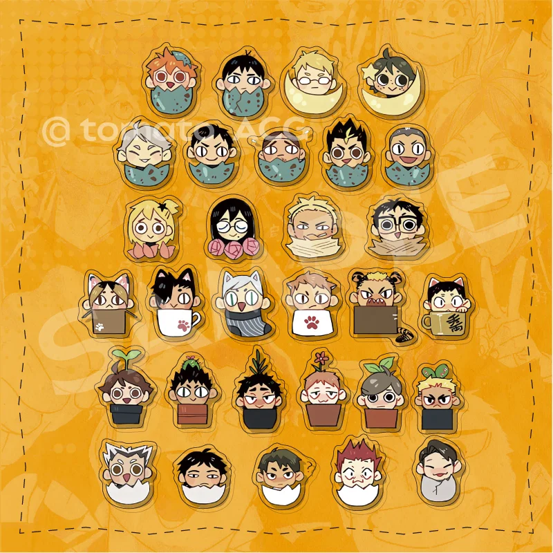 Haikyuu!! Handmade Standing Figure Shoyo Hinata Decor Anime Cosplay Sugawara Koushi Mini Acrylic Sheet 30pcs Kei Tsukishima