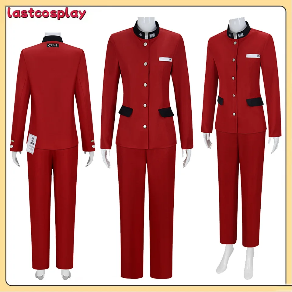 

Women Tsukumo Ima Cosplay Red Coat Pants Outfits Anime The Hundred Roleplay Line Disguise Costume Halloween Carnival Party Suit