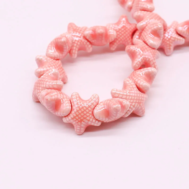 Colorful Starfish Ceramic Beads For Jewelry Making Necklace Bracelet 18x10mm Multicolor Porcelain DIY Bead Jewelry Making