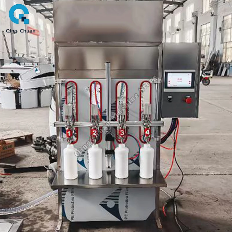 Машина для розлива жидкостей Полуавтоматическая машина для количественного ликера, соевого соуса, уксуса, оборудование для розлива жидкостей, машина для наполнения с/4 насадками