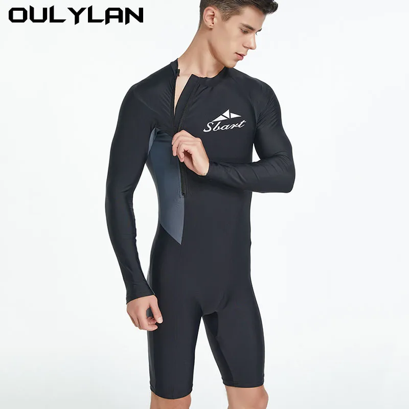 Oulylan Diving Surfing Wetsuit for Men Long Sleeved Diving Suit Swimsuit Anti-scratch Cold Proof Swimwear for Water Sport