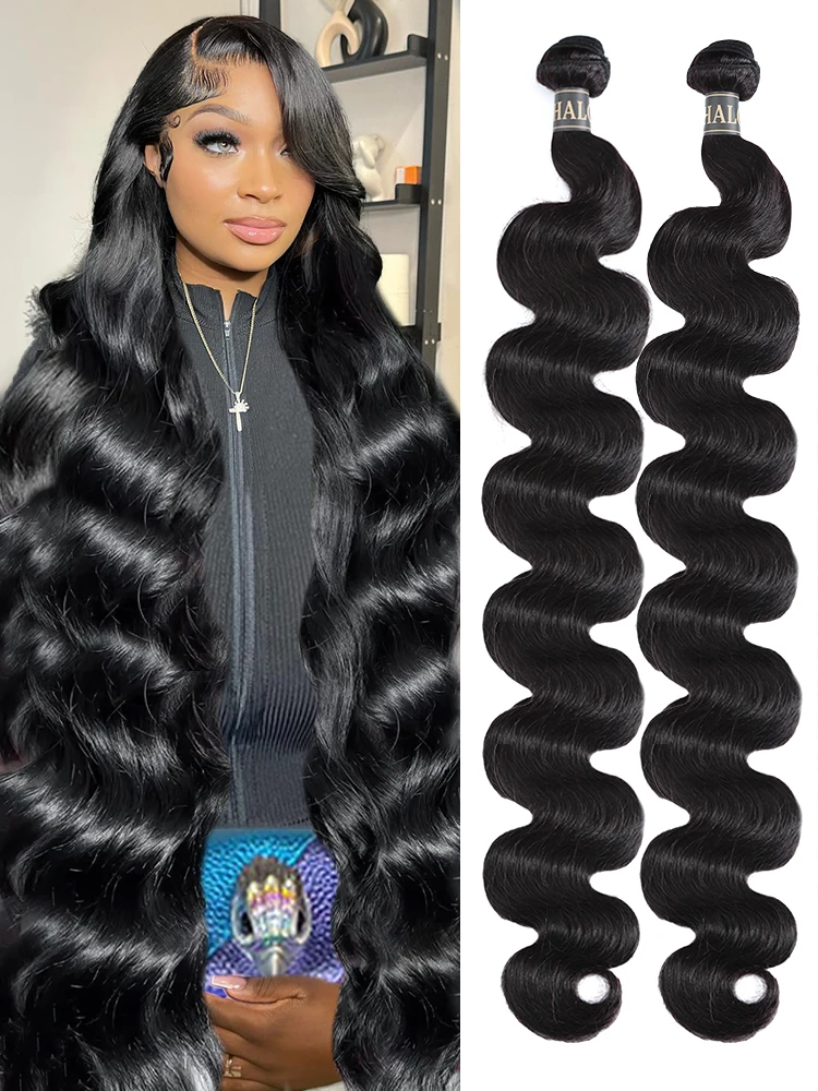 Melodie 30 40 Inch Body Wave 3 4 Bundles Brazilian Remy 100% Unprocessed Human Hair Wavy Doule Drawn Bundles Weave Extensions