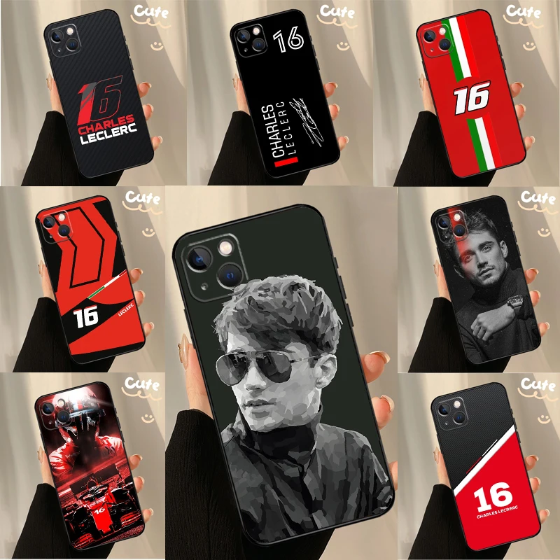 Charles Leclerc 16 F1 Phone Case For iPhone 13 11 12 14 15 Pro Max XS X XR 13 12 Mini 7 8 Plus SE 2020 2022 Coque