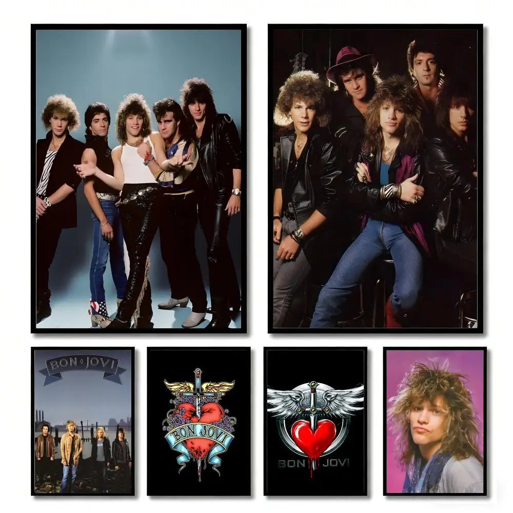 Pôster Singer B-bon Jovi HD Arte Pintura Caligrafia Pôster em Tela Arte de Parede Decoração Estética para Sala de Estar