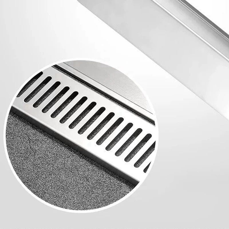 3X Rectangular Linear Shower Floor Drain Long Linear Drainage Channel Drain For Hotel Bathroom Kitchen Floor 20Cm