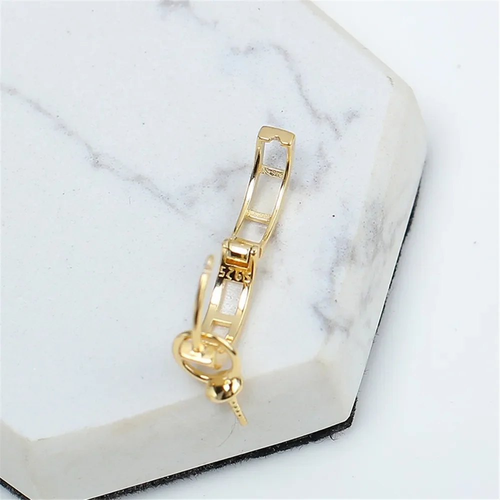 S925 Sterling Silver Pearl Earring Settings DIY Jewelry Making Supplies Blank Earring Posts for Handcrafted Accessories No Pearl