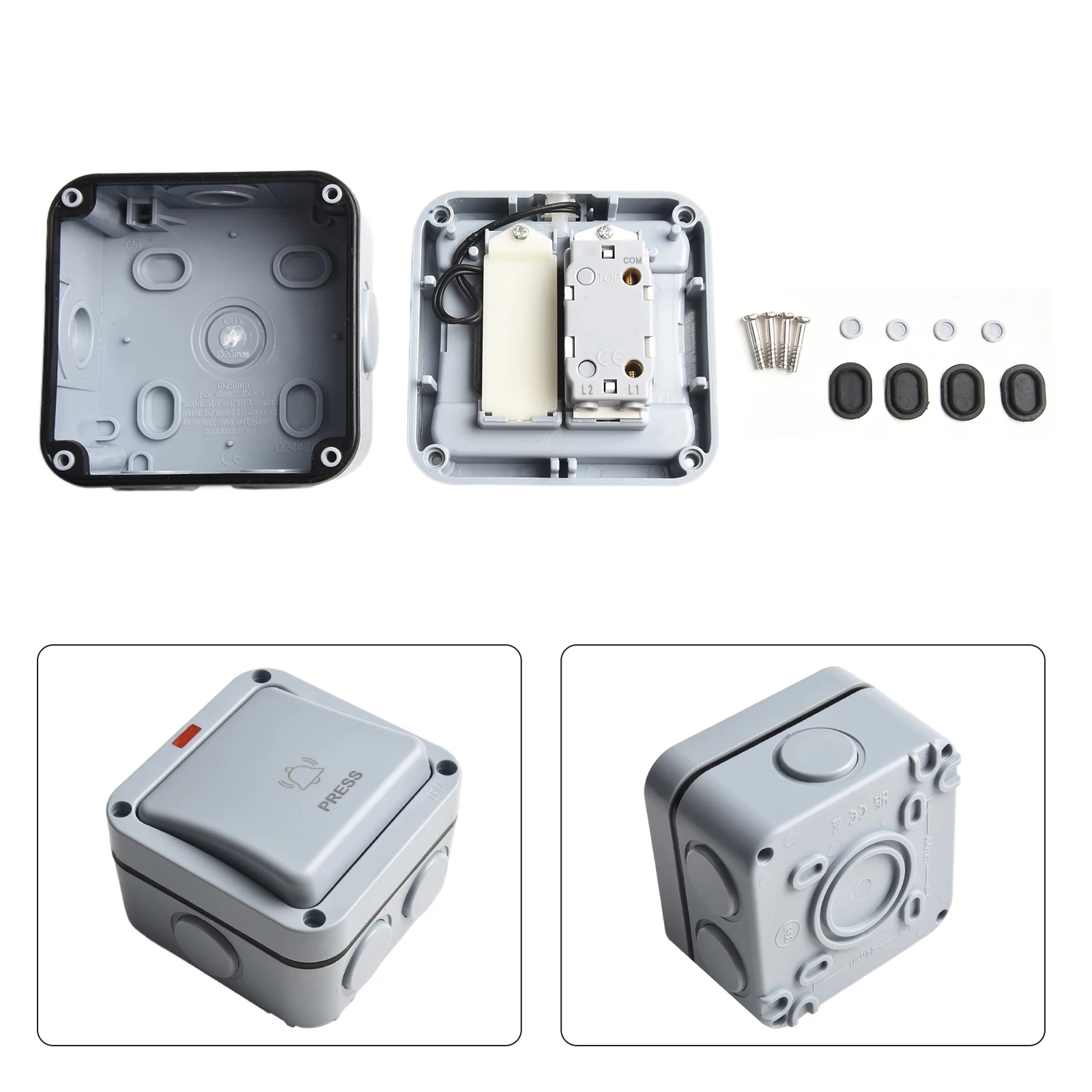 

Изготовлен из высококачественного пластикового переключателя дверного звонка Переключатель дверного звонка ПК из огнестойкого материала. Изысканное мастерство