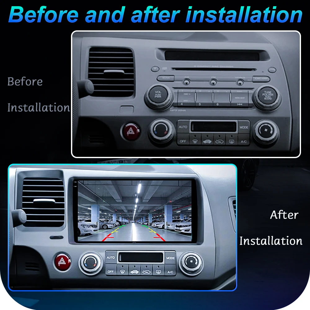 Android Carplay Stereo For Honda Civic 8 2005-2012 Multimedia Player Navigation GPS SWC 2 Din 4G DVD Samochodowe Radio Bluetooth