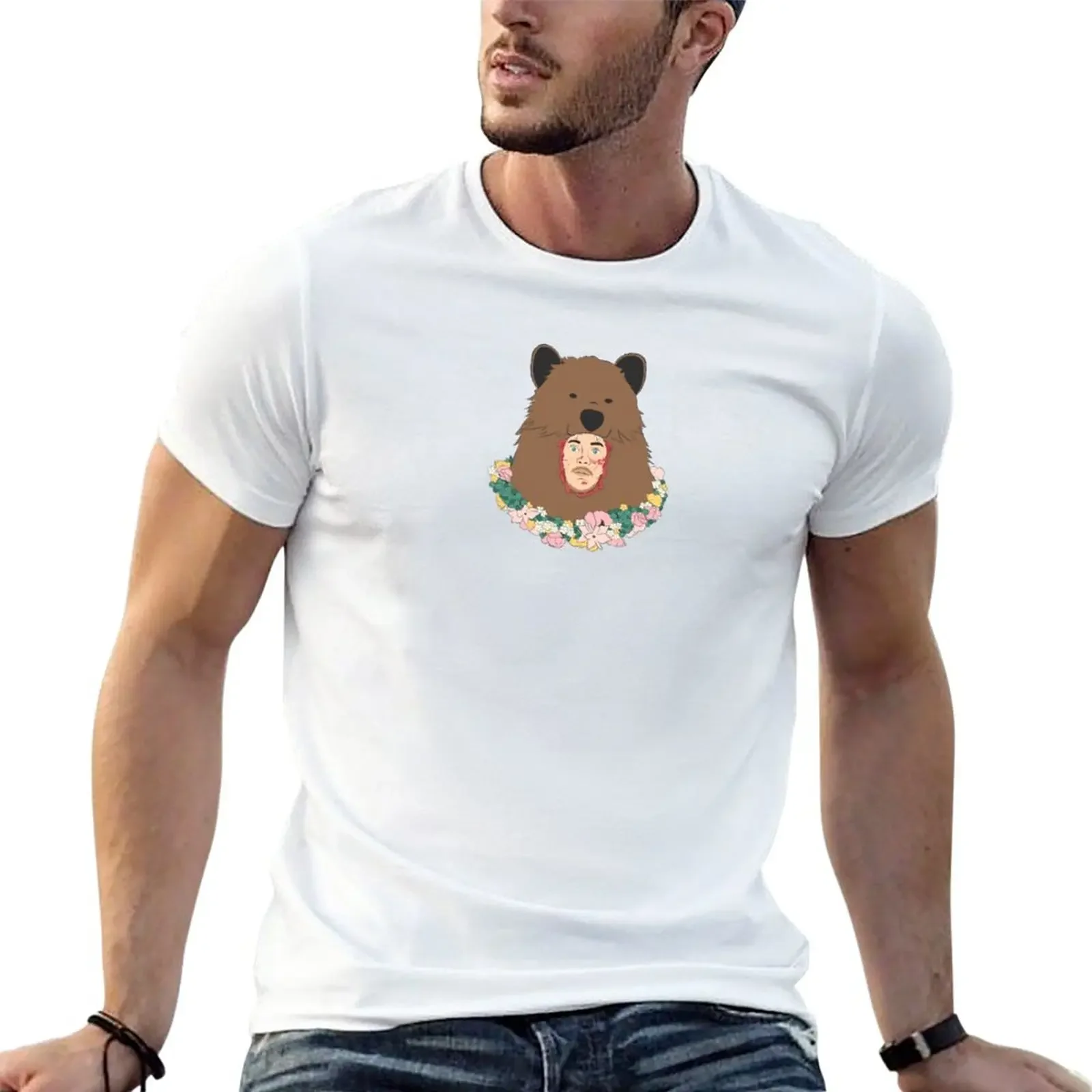 Midsommar Bear T-Shirt vintage anime shirt blue archive sweat plus size men clothing