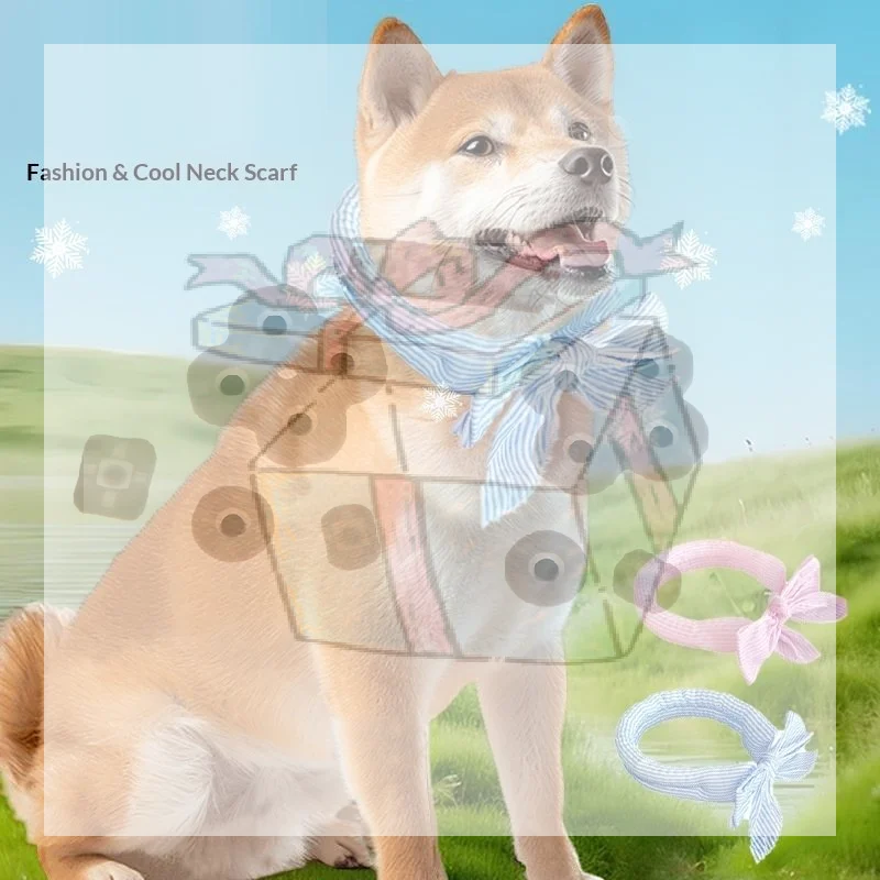 【CC】Pet Cooling Ice Scarf Breathable Heat Resistant Adjustable Collar Bib For Dogs Cats Pet Supplies