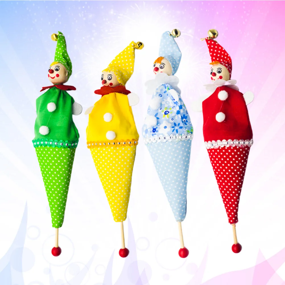 4 Pcs Toys for Children Woody Kids Cloth Toll Holy Man Decorative Ornaments Christmas Decoration Barrel