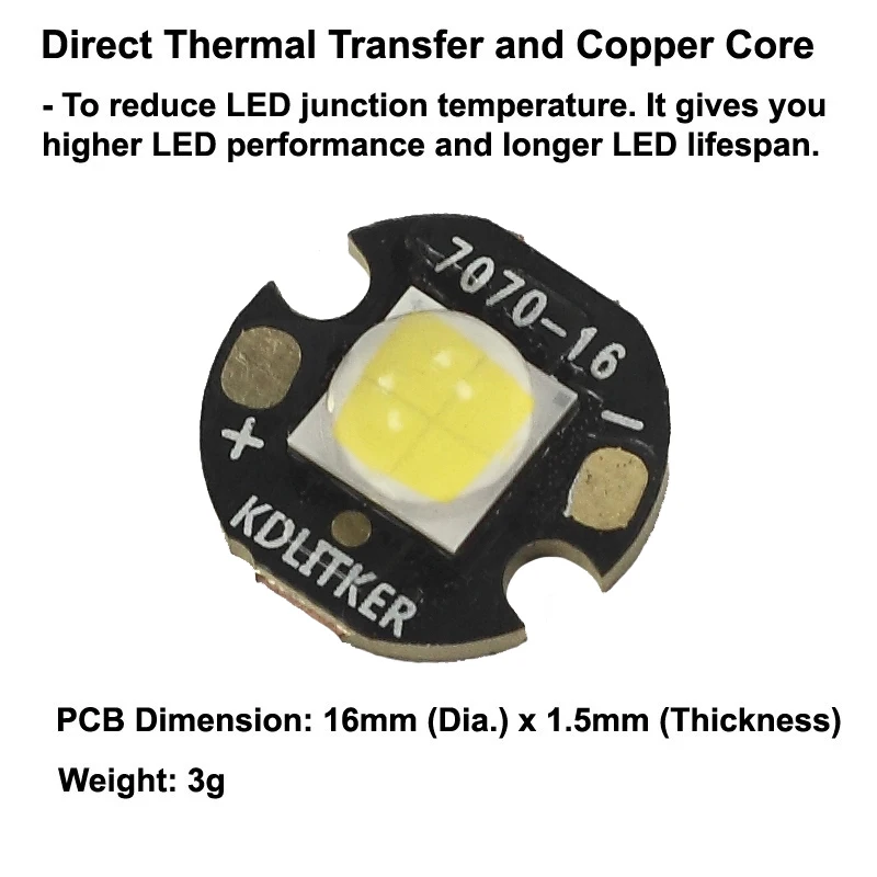 XHP70.3 HD 6500K 5000K 4000K 3000K 45 Вт 7,2A 5511 люмен SMD 7070 светодиодный фонарик с излучателем DIY мощный фонарик