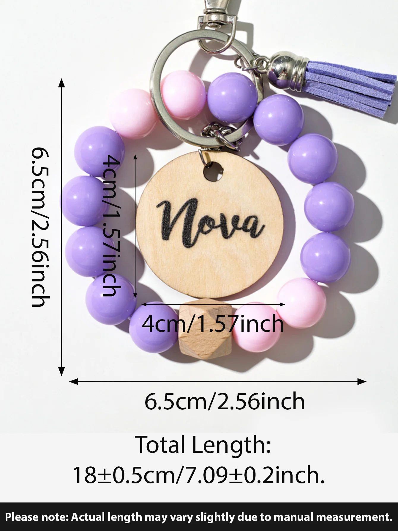 1 قطعة سلسلة المفاتيح مطرزة مخصصة-شخصية اسم اللؤلؤ الصلب محفورة بالليزر متعدد الألوان شرابة مريحة هدايا فريدة الاستخدام اليومي #6