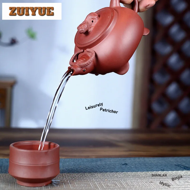 290ml Retro Yixing Purple Clay Teapots Handmade Pot Raw Ore Purple Red Mud Kettle With Infuser Chinese Zisha Tea Set Teaware