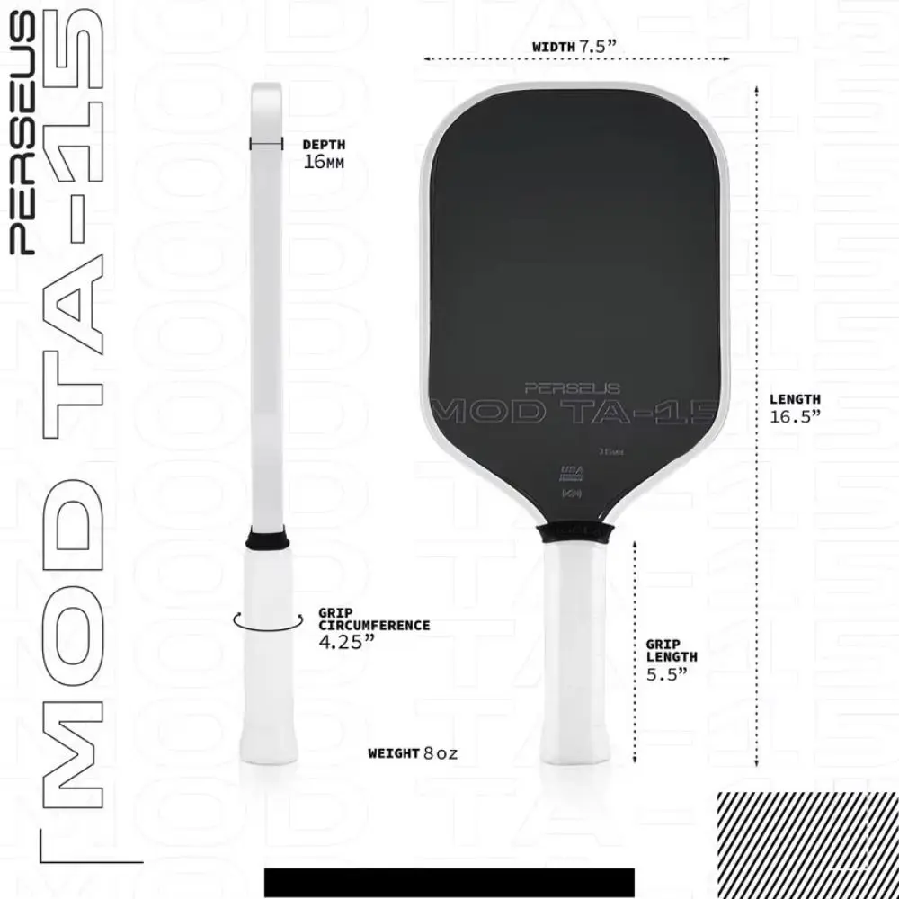 Pemukul bola gitar serat karbon T700 inti polimer 16mm Paddle spleball berongga tepi busa ditingkatkan daya ambil