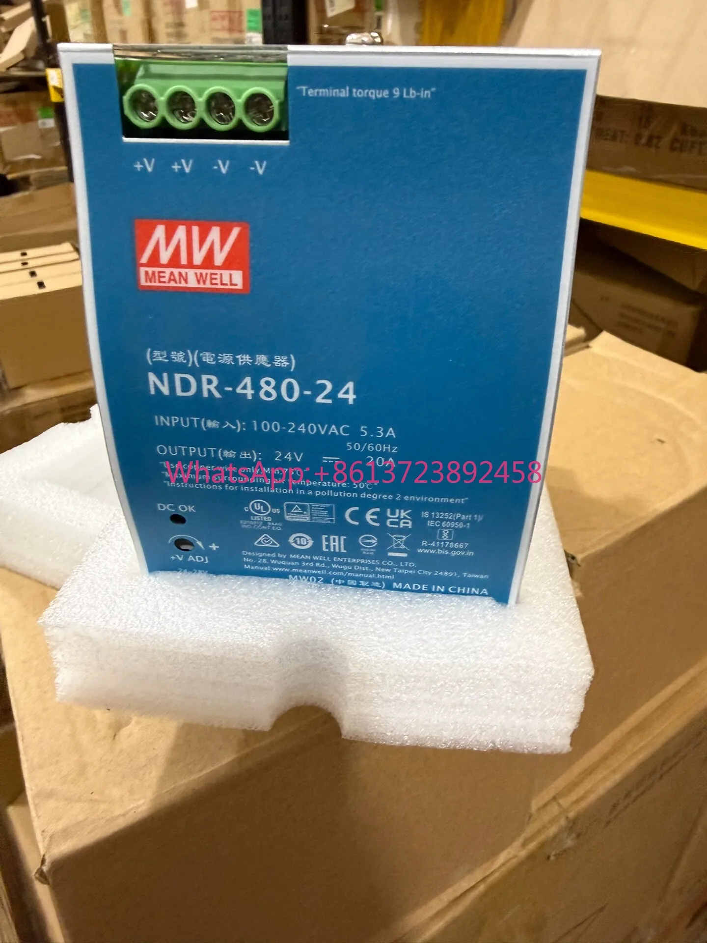 Mingwei guide rail power supply NDR-480-24 Taiwan Mingwei power supply 480W 24V 20A high quality