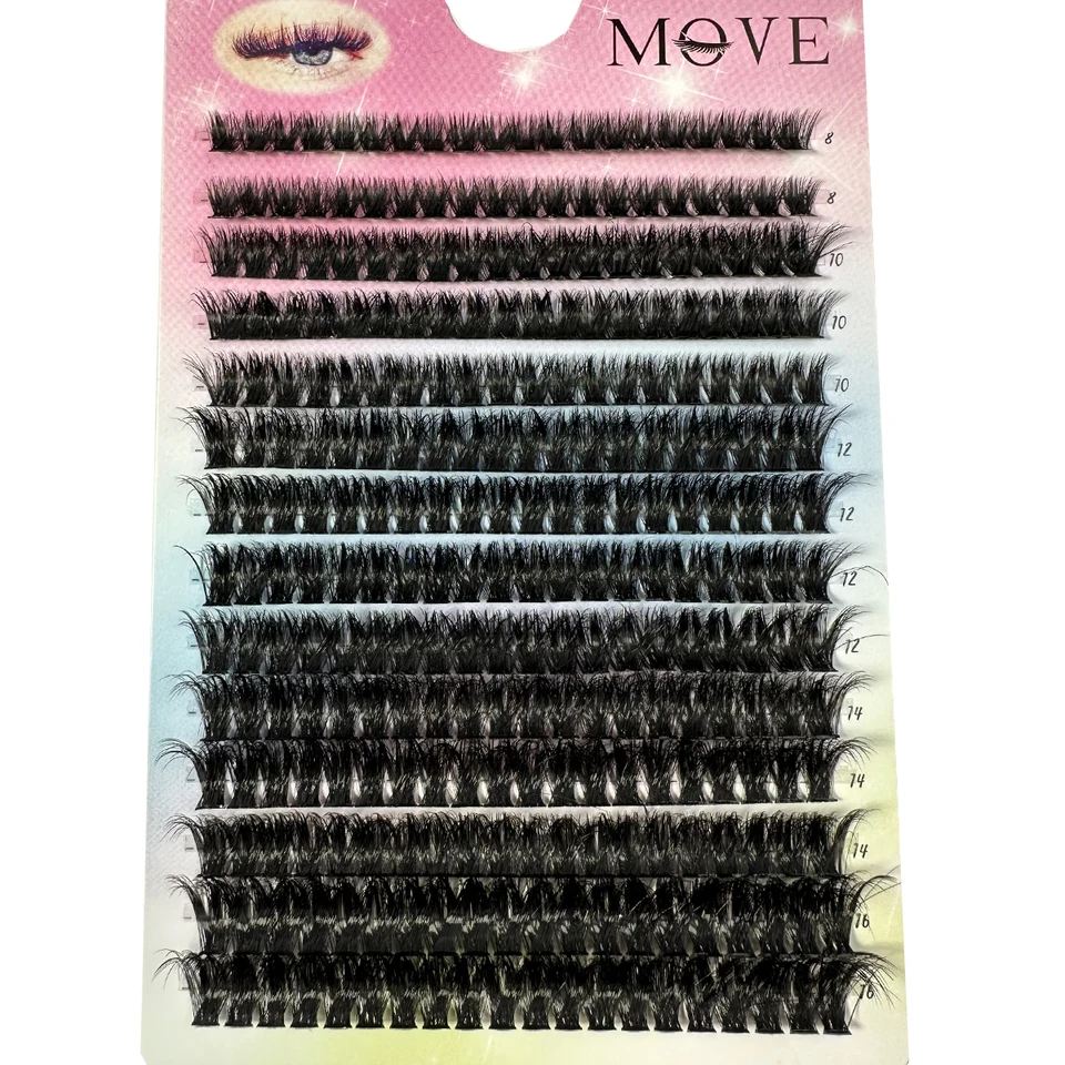 280 piezas DIY 5D racimos esponjosos 80D gruesos curva D individuales 8-18mm extensión por racimos 3
