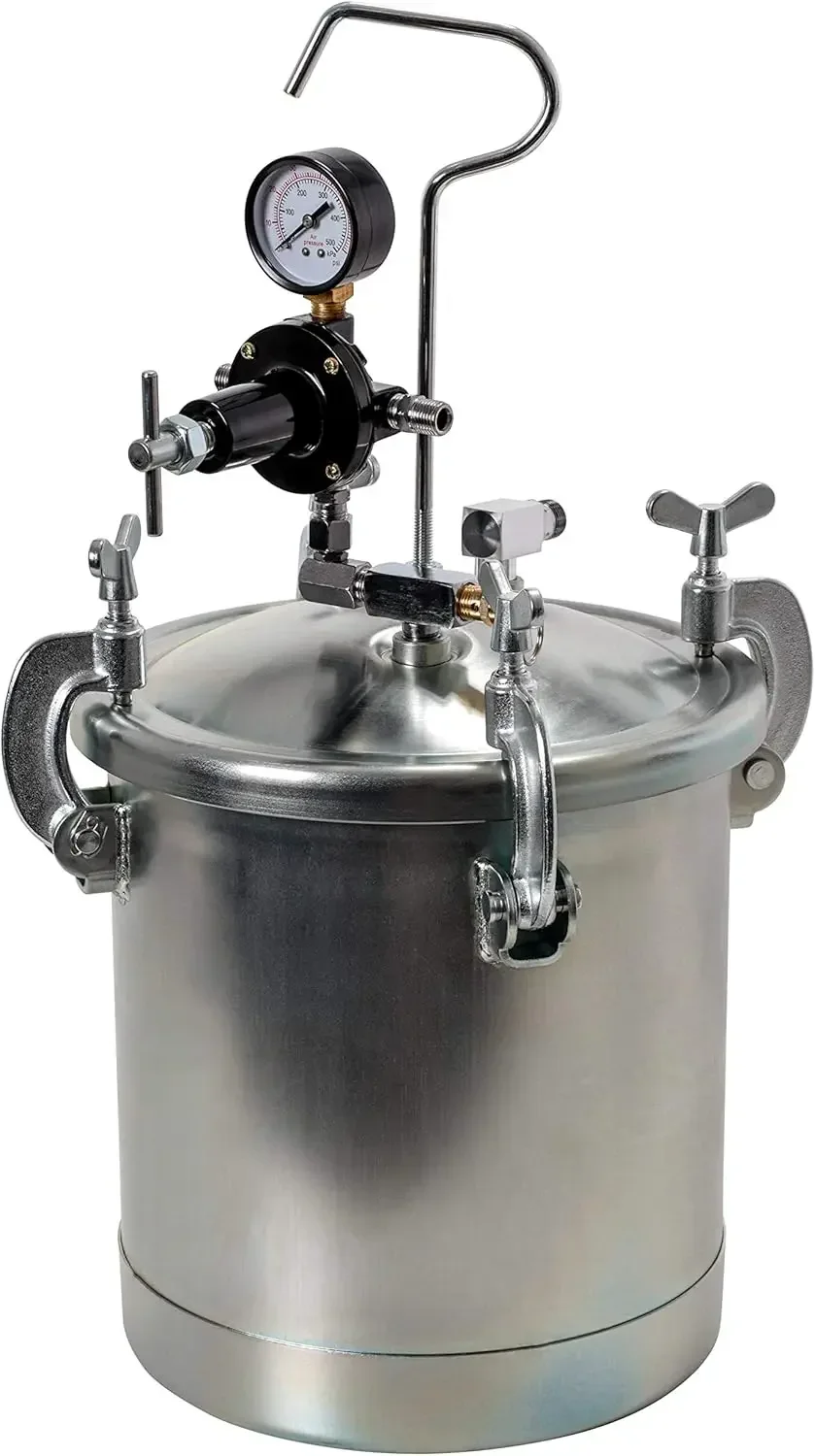 Global 2-1/2 Gallon - (10 Liter) Pressure Pot Paint Tank: Heavy Duty Solid Steel, Clamp on Lid