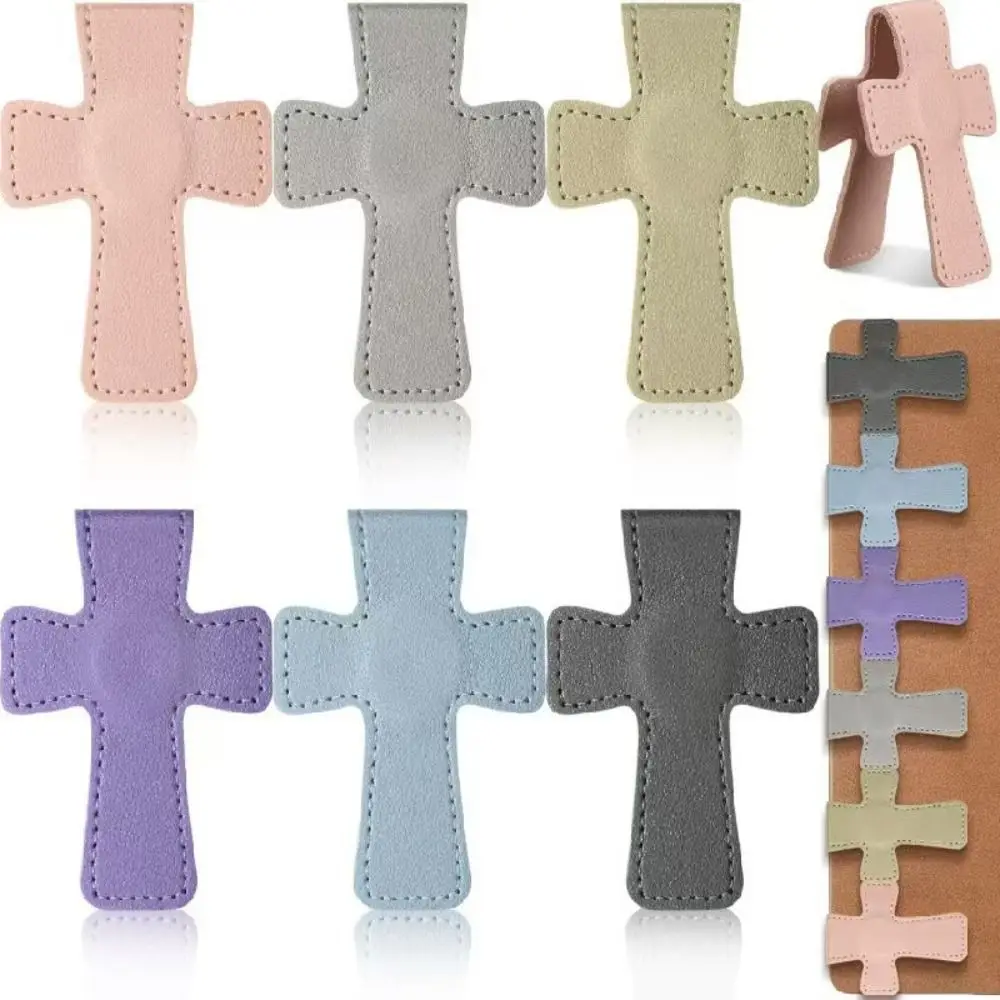New Leather Bible Magnetic Bookmark Cross Double-Sided Page Markers Gift Page Clips Reading Supplies