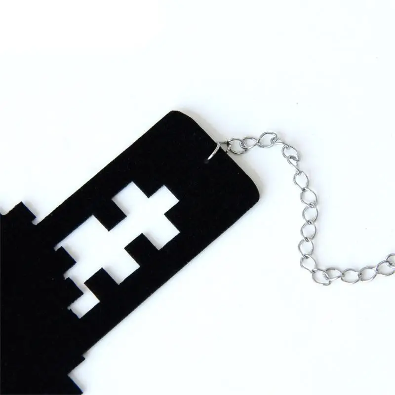 652F سوار الكفة القوطية Y2K سوار القلب أزياء المجوهرات الكفة معصم الشرير بانك أسود هدية للنساء فتاة الزوجة أخت