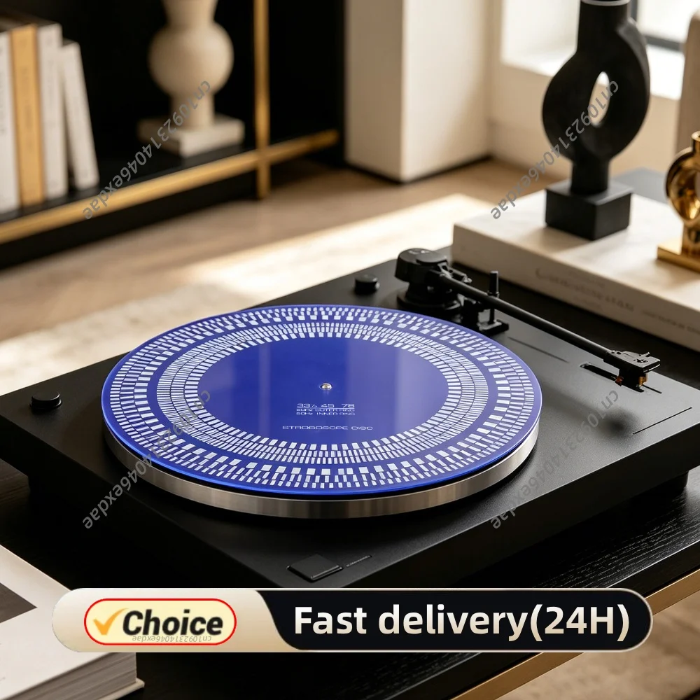 LP Turntable Calibration Speed Test Disc 11.81 in X 3mm High‑Precision Strobe Disc Double Sided 33/45/78 RPM for Record Player