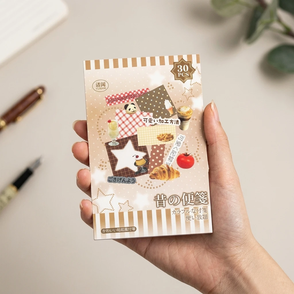 Elegant Memo Pad Sticky-Notes for Scrapbooking Retro Writable Paper Pads Vintage Journaling Supplies Office Stationery