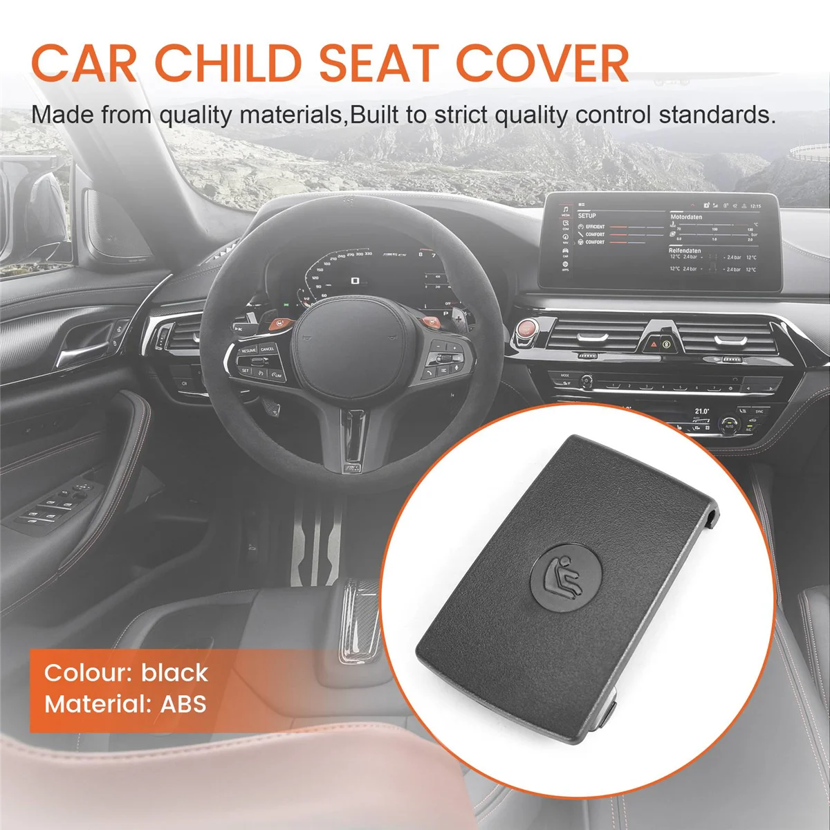 AT77 Car Rear Child Seat Fixing ISOFix Cover for BMW 3 Series F35 F30 F31 F20 F21 F22 F80 M3 F34 X1 E84 E90 E87 52207319686