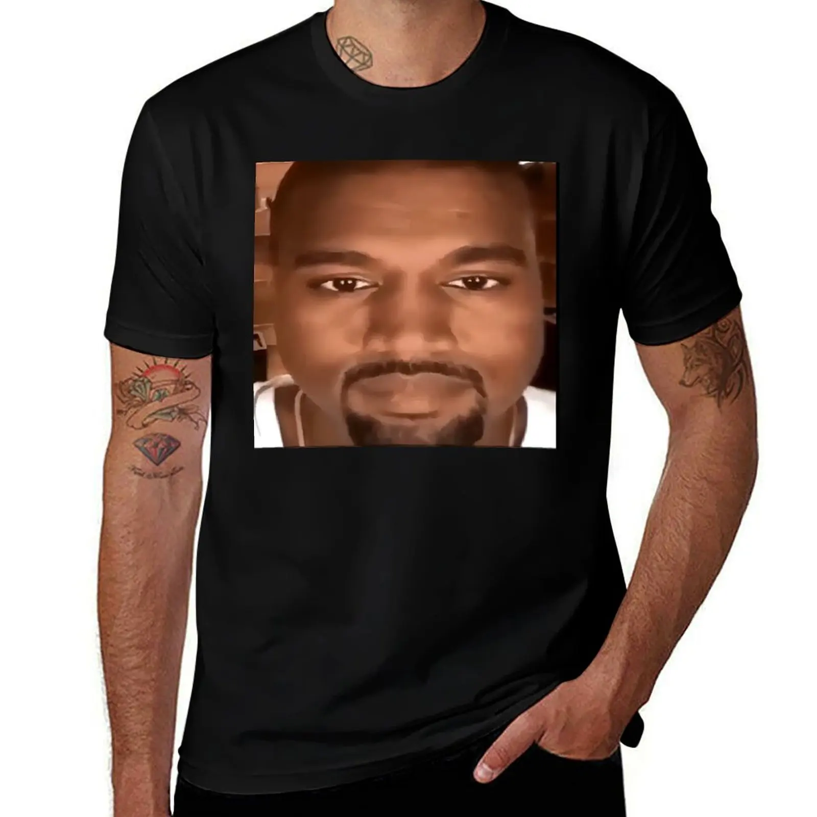 

Kanye West Stretched Meme TikTok Meme Ye T-Shirt cute tops customs design your own Short sleeve tee men