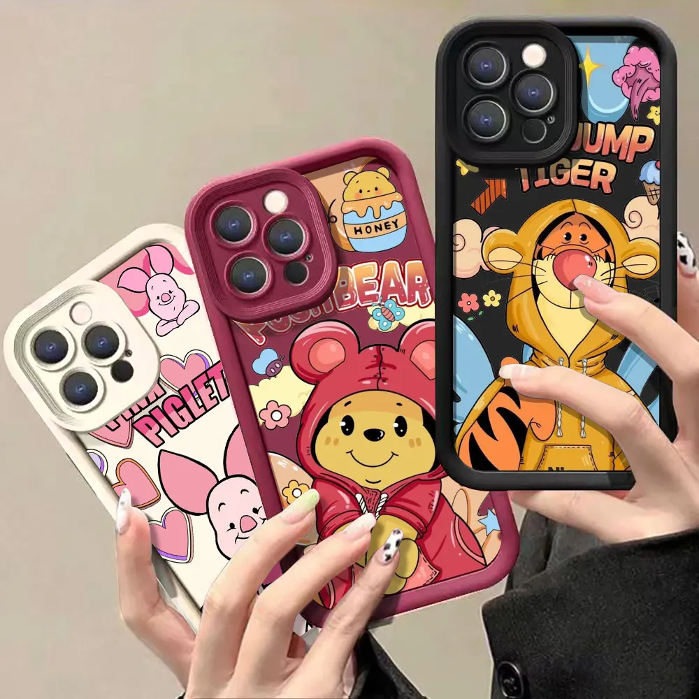 Disney Winnie The Pooh Piglet Tigger Case For VIVO X100 X90 X80 X70 X60 V30 V29 V27 V27E V25 V23 V23E V20 V15 V11I PRO 5G Cover