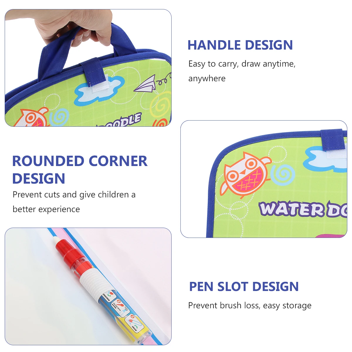 

Water Canvas Graffiti Painting Board Safe Cloth for Kids Bagged Cartoon Style Drawing