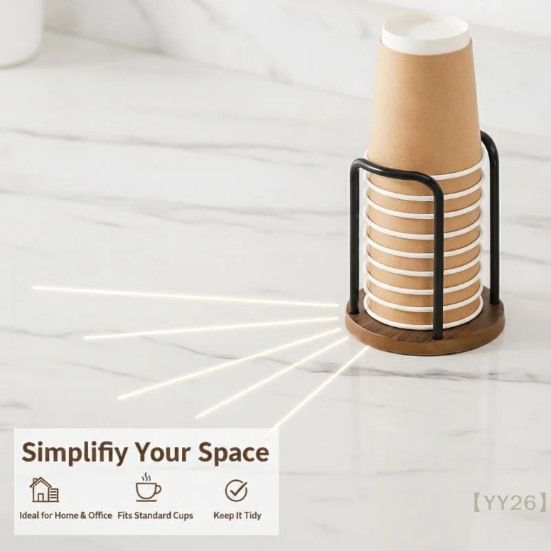 【YY26】PP Disposable Cup Storage Rack with Single/Dual Slots – Stable Countertop Organizer for Paper Cups view 4