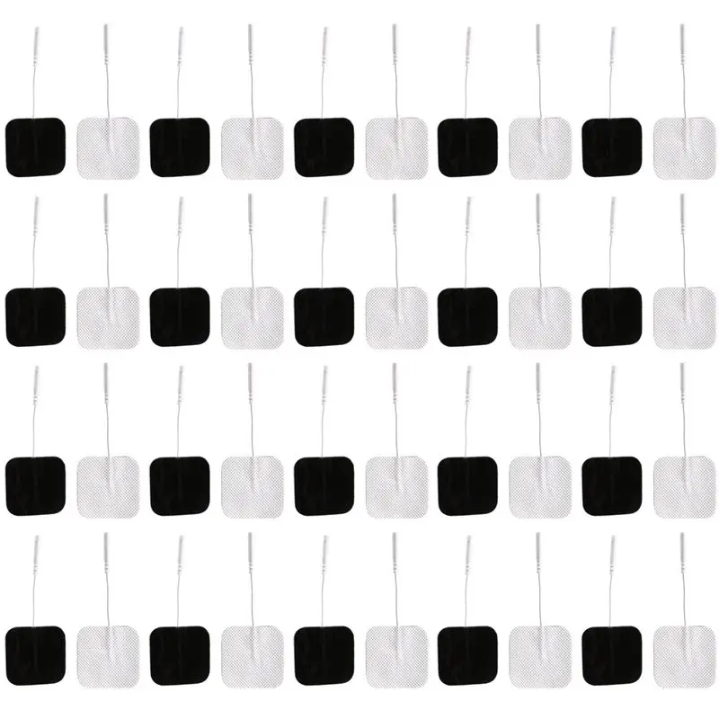 

A20F-40Pcs TENS Unit Pads, 2X2 Electrodes For EMS Muscle Stimulator Electrotherapy Pads