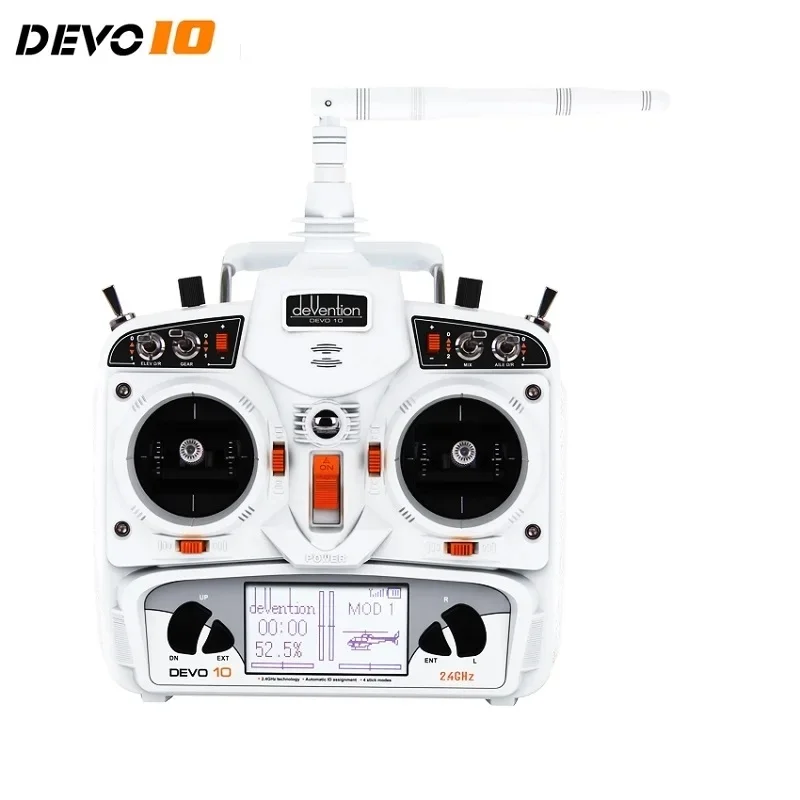 Walkera DEVO 10 transmisor, control remoto de 10 canales, sistema DSSS de Radio de 2KM, RX1002 para avión RC, multicóptero y helicóptero