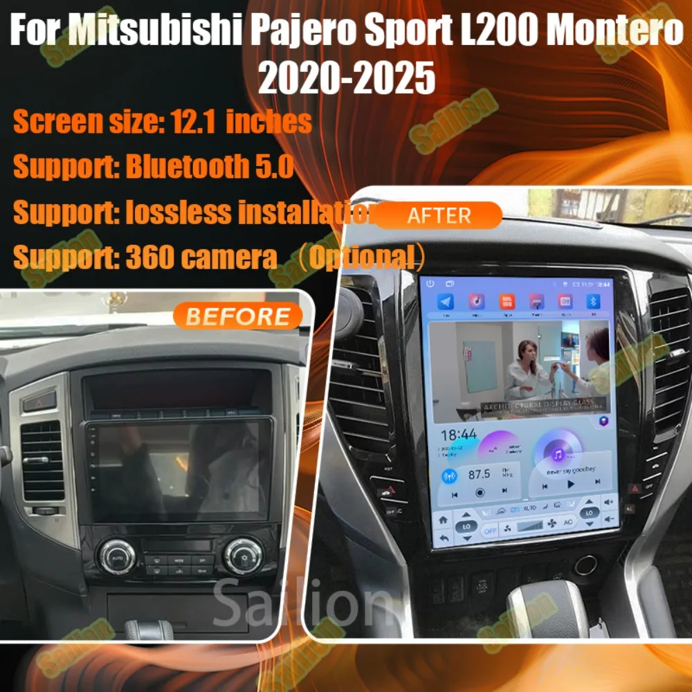 Android15 For Mitsubishi Pajero Sport L200 Montero 2020-2025 Car Radio carplay display GPS Navigation Multimedia Player WiFi 4G