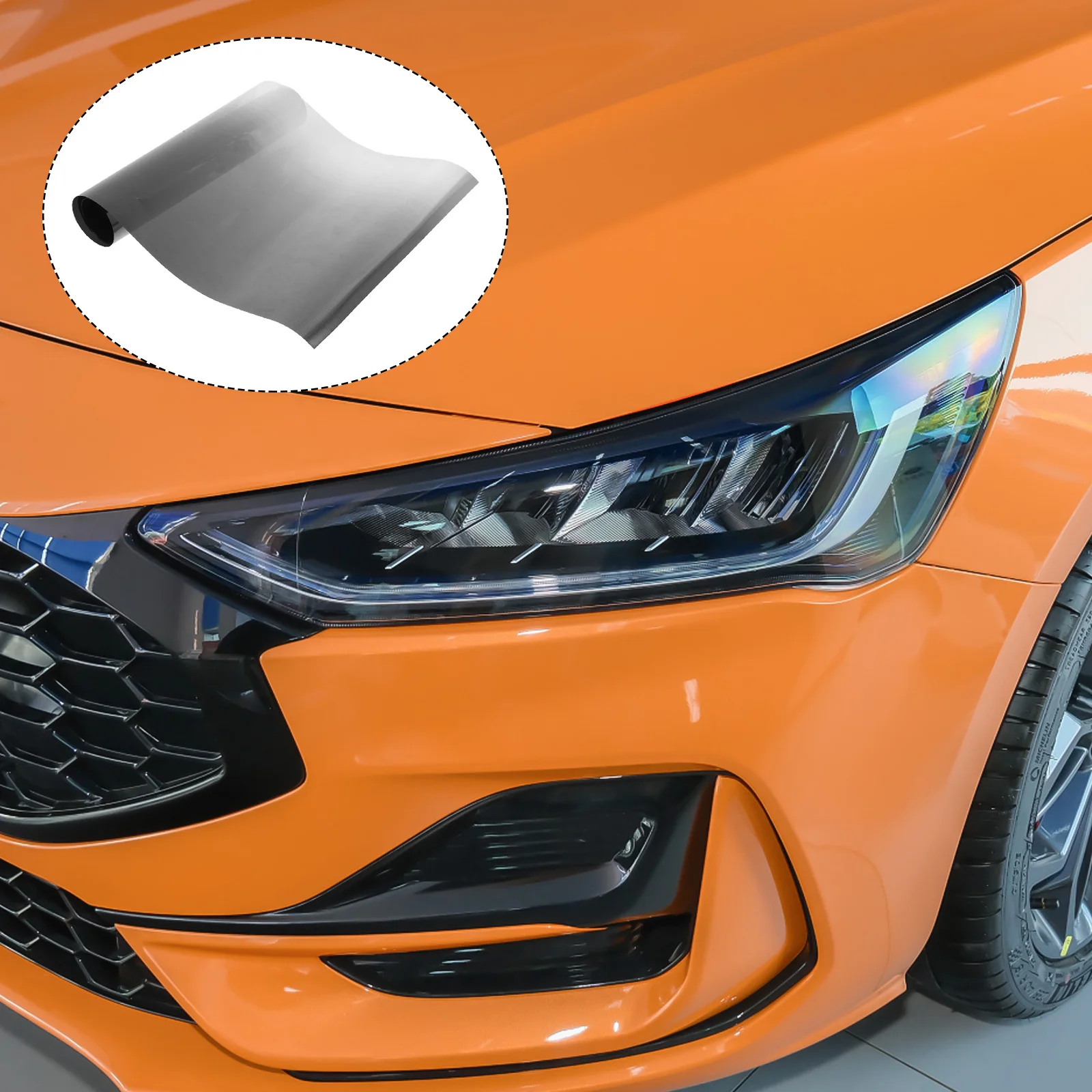 

Car Light Tint Film 1 Roll Universal Fit Headlight Taillight Wrapping Protection Tint Vinyl with Scraper Tool Bubble Free